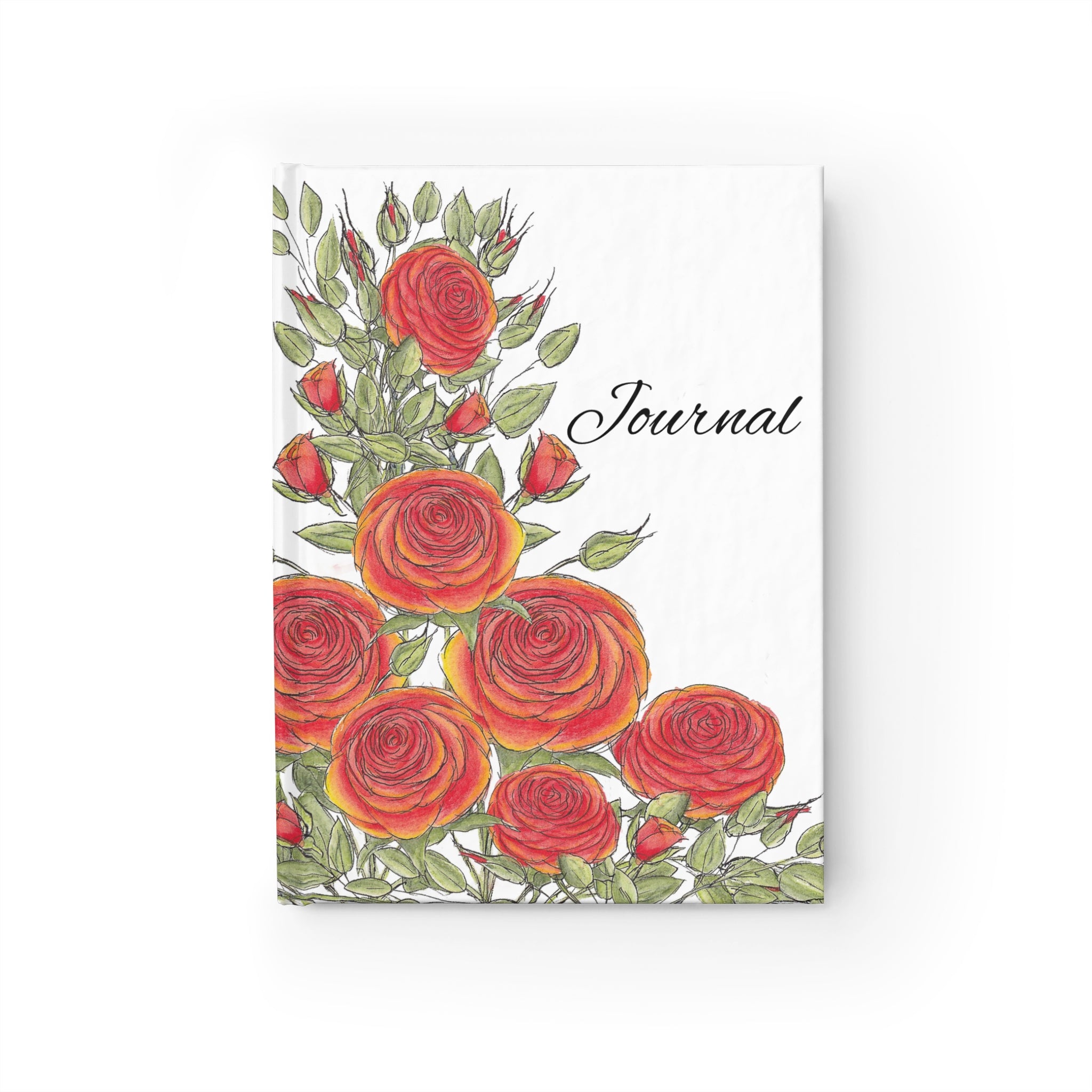 Designer Hardcover Floral Journal with Orange Roses - Nancy