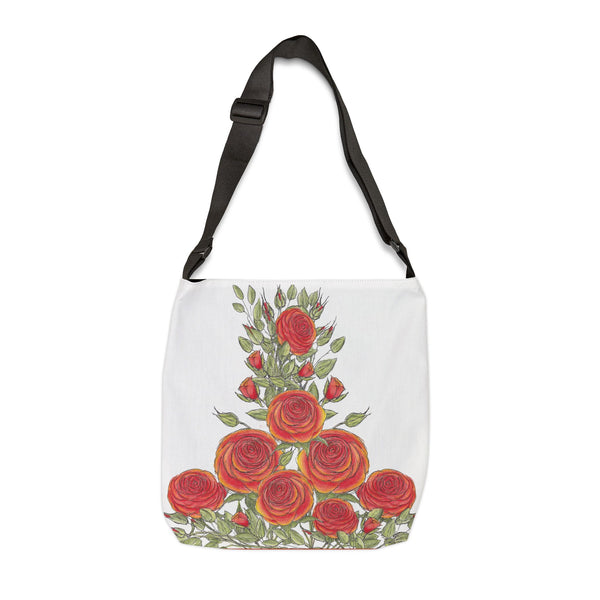 バッグ Morning Glory Artwork Design TOTE oasis Designer Floral Tote with Orange and Yellow Roses - Nancy